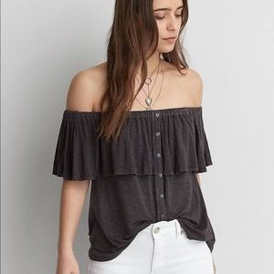 Aeo Soft & Sexy Slub Off Shoulder Top